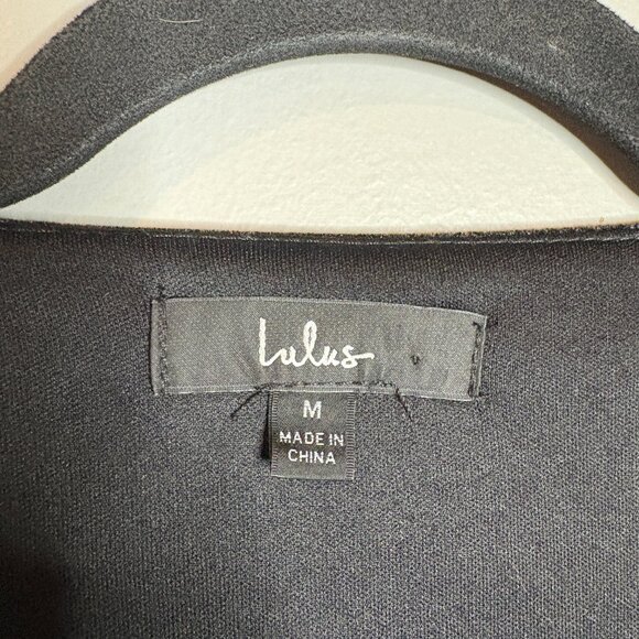 Lulu's Make it Merry Black Velvet Long Sleeve Button-Up Mini Dress - Picture 4 of 6